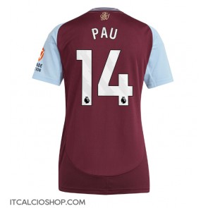 Aston Villa Pau Torres #14 Prima Maglia Femmina 2024-25 Manica Corta
